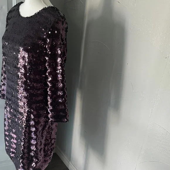 Fashion Nova Sparkling Purple Long Sleeve Dress - Picture 3 of 7